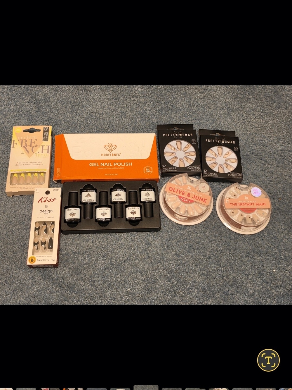 Lot Of Olive & June, Kiss, Salon Perfect Press On Nails & Modelones Gel Polish
